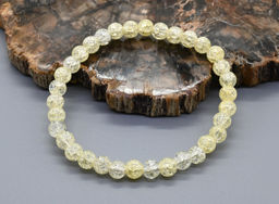 Браслет из сахарного кварца шарик 6мм цвет желтый светый, 17см