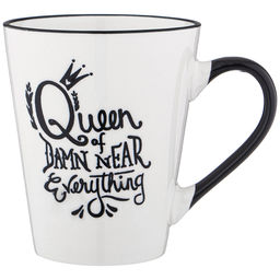 КРУЖКА БЕЛАЯ С ЧЕРНОЙ РУЧКОЙ 400 МЛ