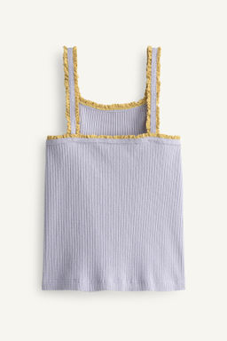 TOP TIRANTES RIB PUNTILLA CONTRASTE LIMITED EDITION / Gris azul - Zara фото 4