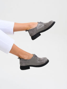 Полуботинки туфли EDART 205.патриция bl. Серый замок замша+серый игуана фото 12