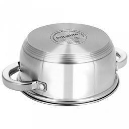 Кастрюля из нержавеющей стали "Rondy" 1,5л, д17,5см, h13см, s0,5мм, дно s3мм, стеклянная крышка, пятислойное дно, подарочная коробка, "Appetite" (Китай)