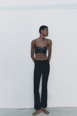 LEATHER TIE TOP - Zara фото 2