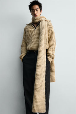 LIMITED EDITION WAFFLE-KNIT JUMPER - Zara фото 5