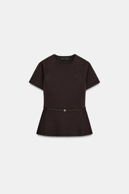 KNIT PEPLUM BELTED TOP - Zara фото 5