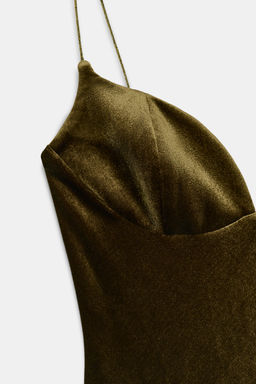 STRAPPY VELVET DRESS - Zara фото 5