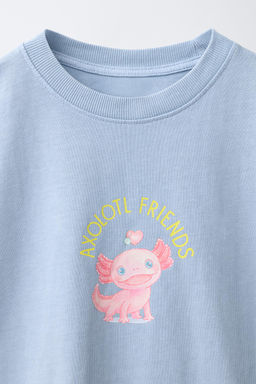 CAMISETA ESTAMPADO AXOLOTL / Azul