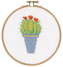 Набор для вышивания VERVACO PN-0155972 Кактус с красными цветами 14.5 х 14.5 см