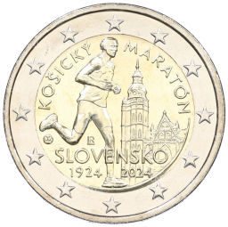 2 евро 2024 года Словакия 100 лет Кошицкому марафону