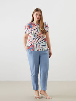 Bisiklet Yaka Desenli Kad?n Ti??rt