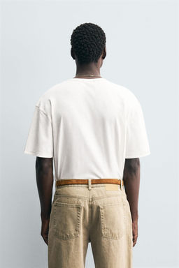 T-SHIRT WITH CONTRAST STITCHING - Zara фото 3