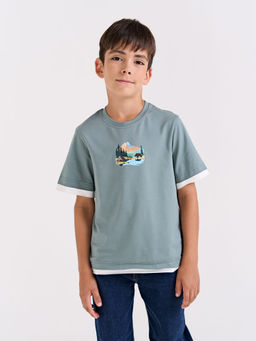 Футболка с контрастной отделкой Полынь с принтом 7+ - Bungly фото 2