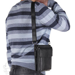 Сумка мужская кожаная 1006-3QGH black Heanbag в Новосибирске