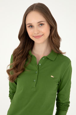 Женский зеленый базовый свитшот - U.s. polo assn фото 2