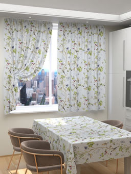Фотошторы для кухни Птички на дереве 3 Шторы (Габардин)+Скатерть (145*200) - Ros-decor фото 2