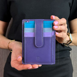 Итальянский кожаный кардхолдер DuDu серии Timor | лиловый - Dudubags фото 2