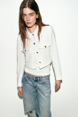 BLAZER CORTA BOLSILLOS / Crudo - Zara фото 5