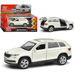 Машина металл "Skoda Kodiaq", 12 см, (откр дв, багаж, белый) инерц, в коробке