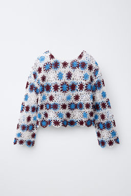 JERSEY PUNTO CROCHET FLORES / Multicolor - Zara фото 2