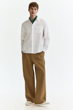 Camisa en mezcla de lino Relaxed Fit - H&m фото 11