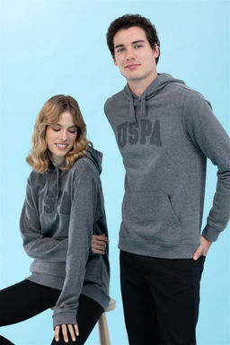 U. S. Polo Assn Базовый свитшот с капюшоном антрацитового меланжа - U.s. polo assn фото 10