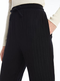 Kad?n Beli Lastikli D?z Pantolon