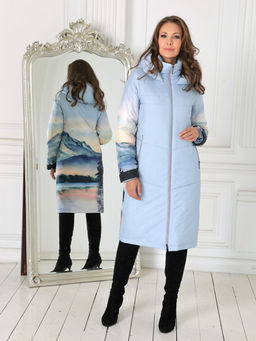 24405 Пальто голубой - Dizzyway фото 2