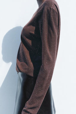 ASYMMETRIC RHINESTONE KNIT TOP - Zara фото 4