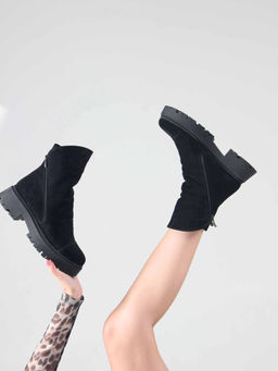 Ботинки 233.2094bl. черный замша/Шерсть