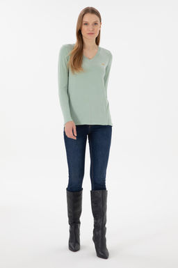 Kad_n Su Ye_ili Sweatshirt Sepette S_rpriz _ndirim - U.s. polo assn фото 4