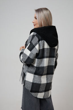 Рубашка женская в клетку с капюшоном РЖКК-01