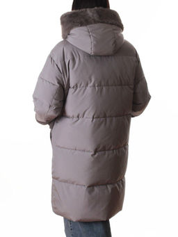 6093 GRAY Куртка зимняя женская оверсайз (200 гр. холлофайбер)