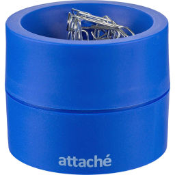 Скрепочница магнитная Attache, груглая, цвет синий  фото 2