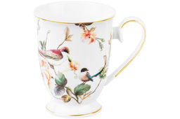 Кружка 300 мл 12*8,5*10,5 см Певчие птички на ножке, NEW BONE CHINA