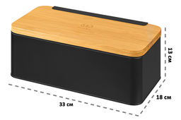 Хлебница 33*13*18 см Черная с бамбуковой крышкой-доской - Elan gallery фото 13