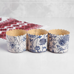 Цена за 20 шт. Форма для кулича бумажная «Фарфор», 7×6 см, МИКС