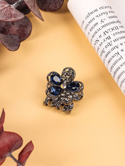 Цена за 6 шт. Крабик для волос «Роуз», цветочек, 2 см, чёрный