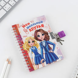 Анкета на замочке, в твердой обложке А6, 40 листов Мои школьные друзья