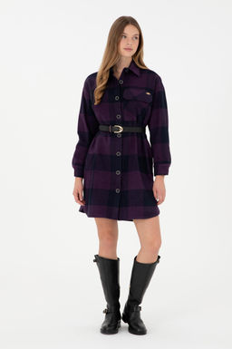 Женское темно-синее тканое платье Неожиданная скидка в корзине - U.s. polo assn фото 3