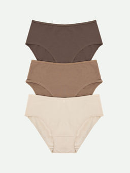 Цена за 2 штуки! Трусы женские макси набор (3 шт.) в бежевых цветах - Mark formelle фото 8