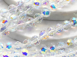 Бусины из циркона шарик гр.8мм цв.хрусталь хамелеон, 39см, 54 бусин Радуга камня