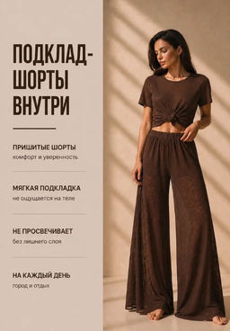 Брюки полупрозрачные паутинка - Binita фото 35