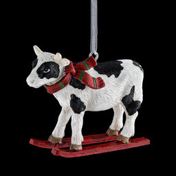 Цена за 1 шт. Украшение ErichKrause Decor Корова на лыжах 7см