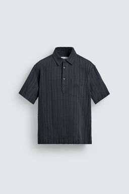 CAMISA POLO ESTRUCTURA RAYAS / Marino - Zara фото 7