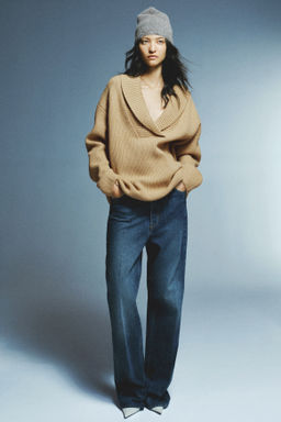 Jersey en punto acanalado con cuello esmoquin - H&m фото 3