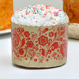 Цена за 60 шт. Форма для кулича бумажная Деко-про «Красная Пасха», 11×8.5 см, МИКС