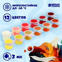 Краска акриловая «Огненное настроение», 12 цветов