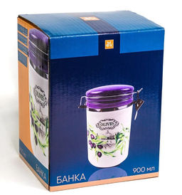 Банка 0,90 л "ОЛИВКИ" с клипсой, арт. MFK21031