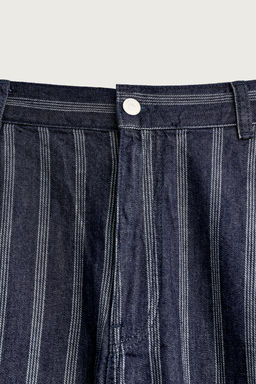 BERMUDA RELAXED FIT PLIEGUES RAYAS / Azul - Zara фото 8