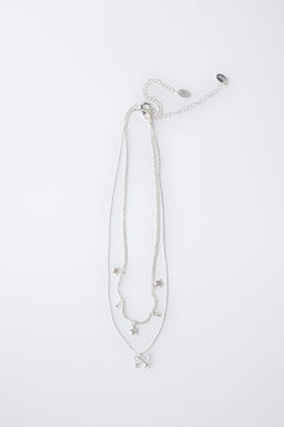 PACK OF TWO NECKLACES WITH STARS AND CHERRY PENDANT - Zara фото 4