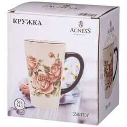 КРУЖКА КОРЕЙСКАЯ РОЗА 13,5*9,5*14,5 СМ. / 530 МЛ. - Agness фото 2